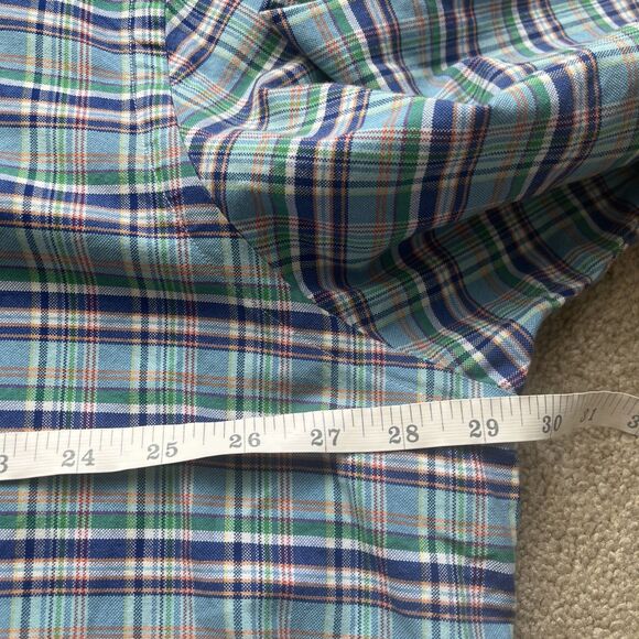 Ralph Lauren Button Down Shirt Mens 2XLT Plaid Blue Flesh Pony Preppy Casual - Picture 4 of 7